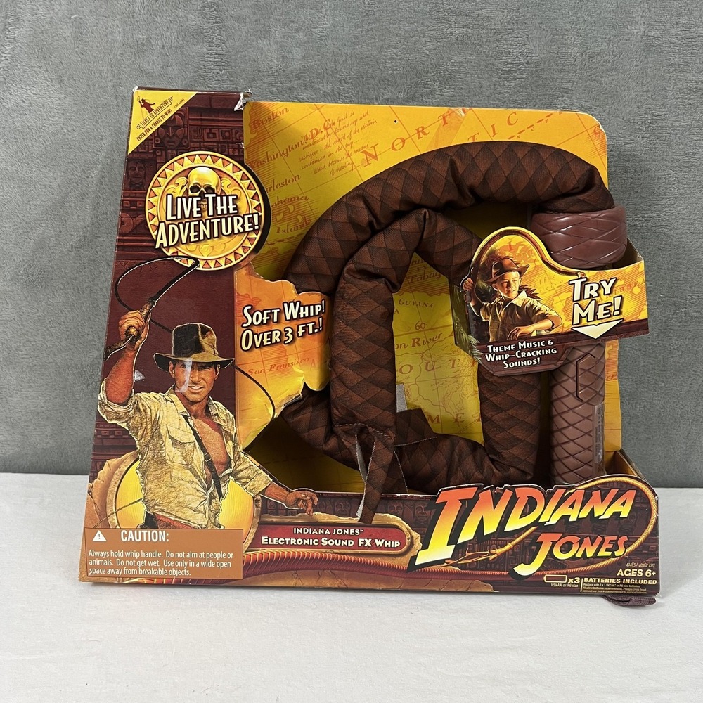 Hasbro Indiana Jones Electronic Sound FX Whip Toy Soft Over 3 Ft Kids Roleplay